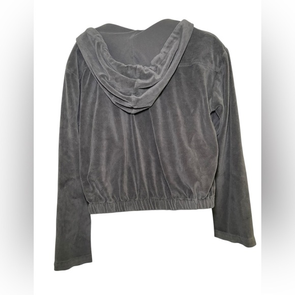 Young Fabulous And Broke Gray Cotton Blend Hooded Velour Jacket Size Medium - Picture 4 of 8